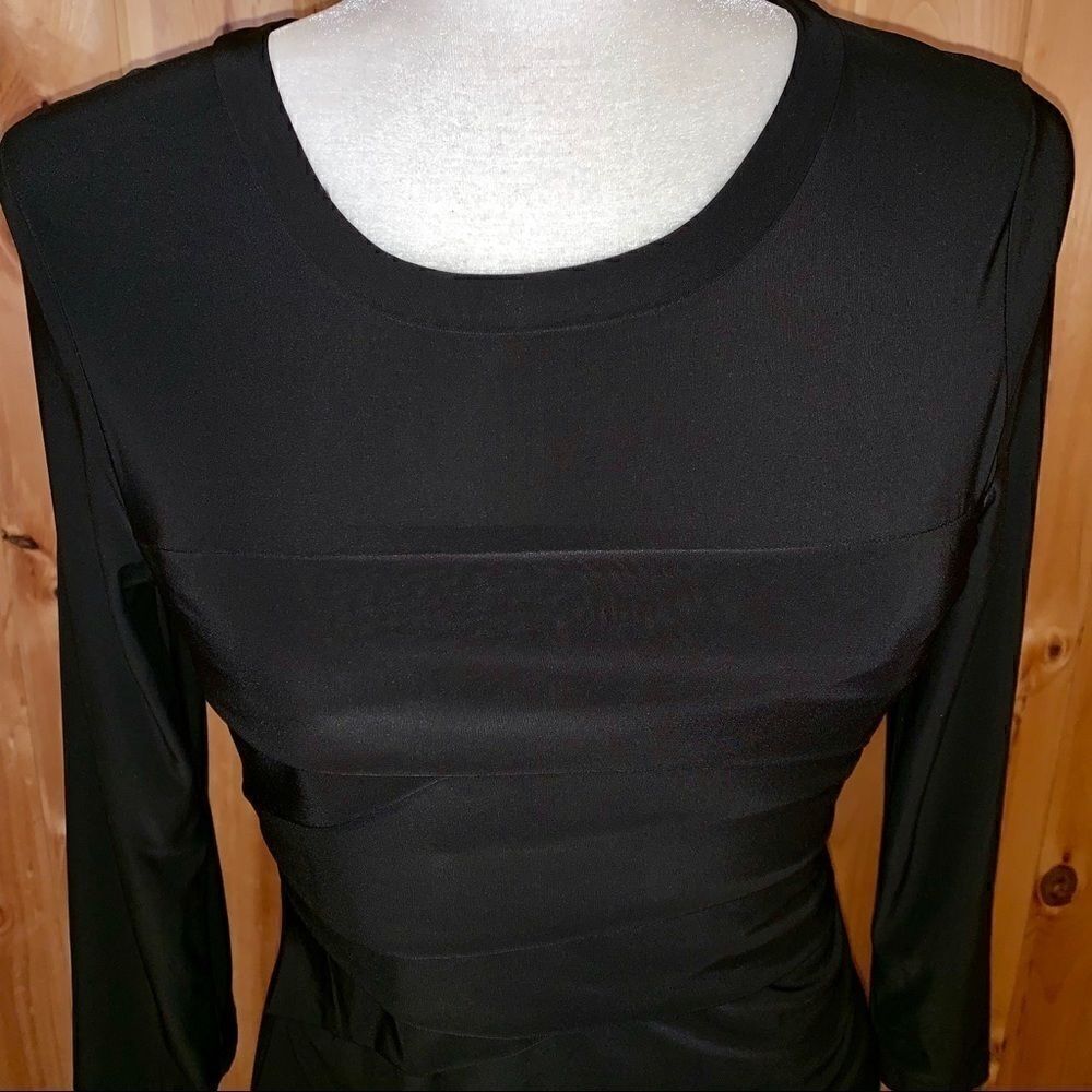 Bisou Bisou black long sleeve bodycon dress 8 - Picture 2 of 8
